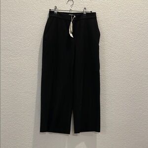 Eileen Fisher Black Wide Leg Wool Pants Trousers